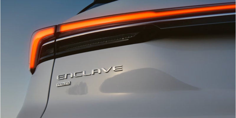 Distinctive LED taillight and Enclave badging on the 2026 Buick Enclave